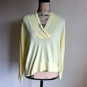 Kinross Cashmere Lightweight Hooded Yellow Top Size XS